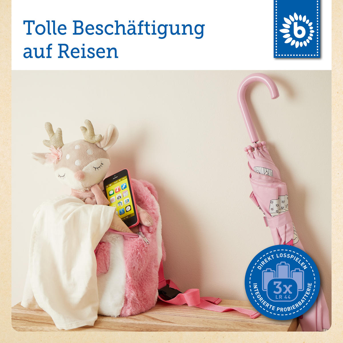LERNSPASS Kinder Smartphone - Pink, Kunststoff (0.8/5.5cm) - Bieco Spielwaren