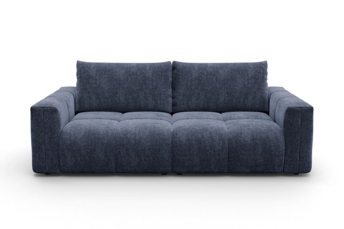 SOFA VERONA 3-Sitzer, Marineblau - Blau/Schwarz, Holz/Textil (224/83/110cm) - Courtois Laville