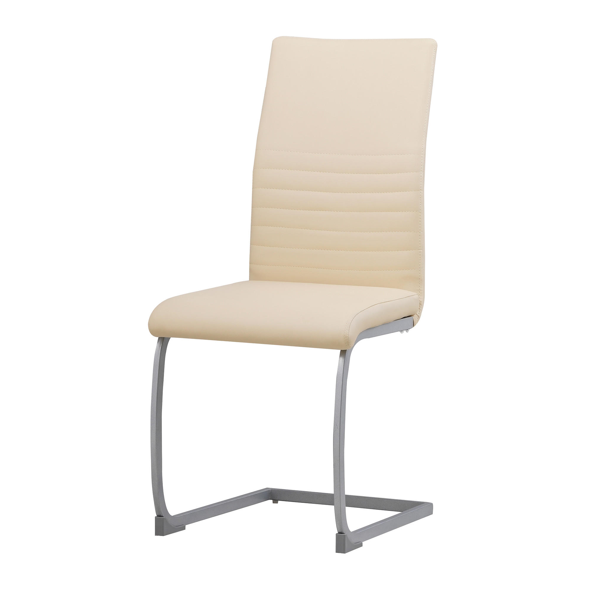 FREISCHWINGER MURANO, 4er Set, beige, kunstleder - Beige, Metall (45/99/59cm) - Albatros