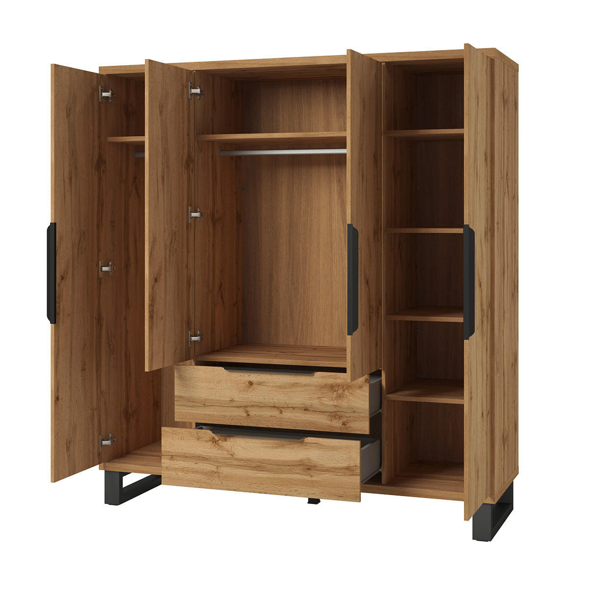 SKRIŇA 4 dvere Eden Drevo - hnedá, kompozitné drevo (190.7/210.3/60cm) - Petits-meubles