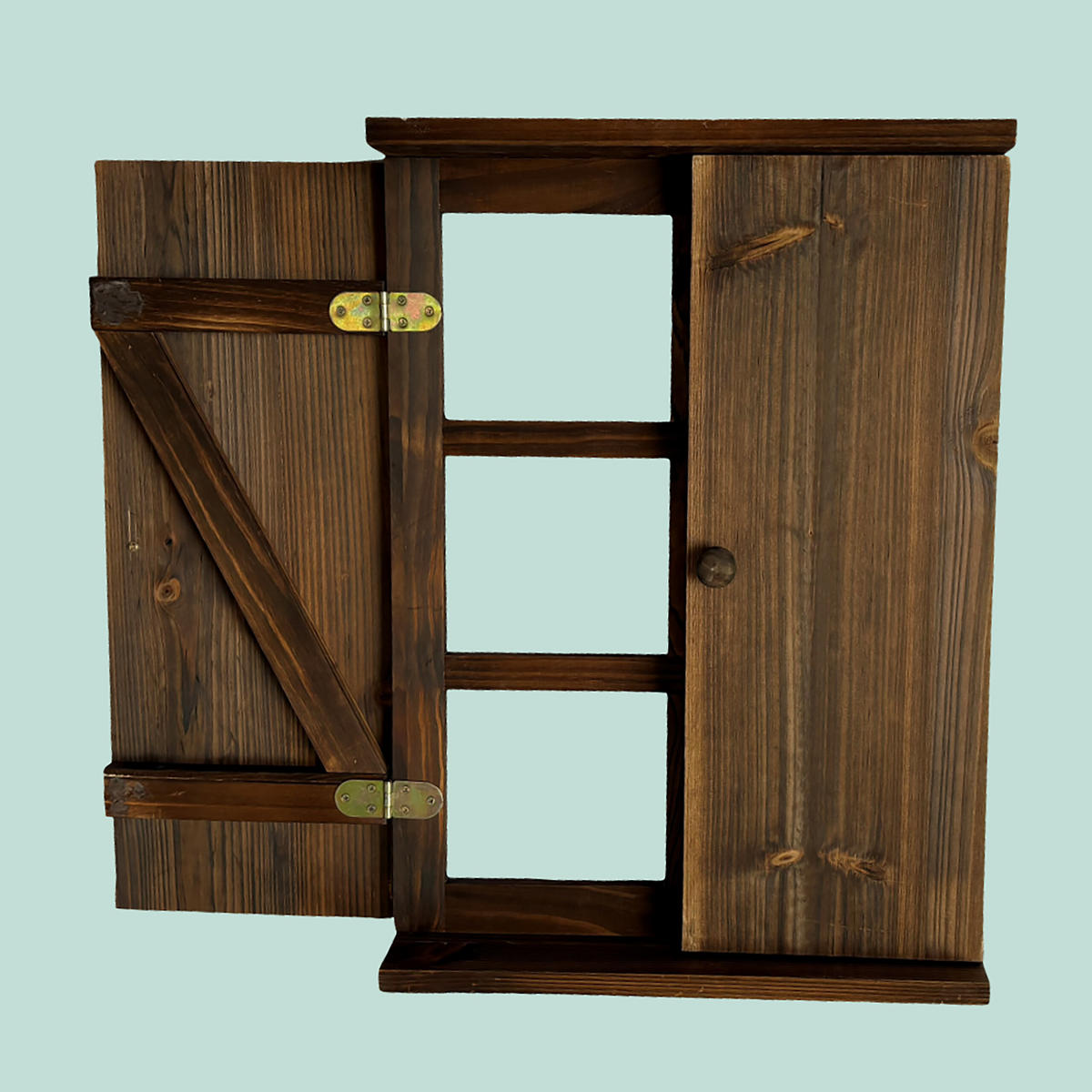 DEKORATIVNA okna - rjava, les (45/63/9.5cm) - Relaxdays