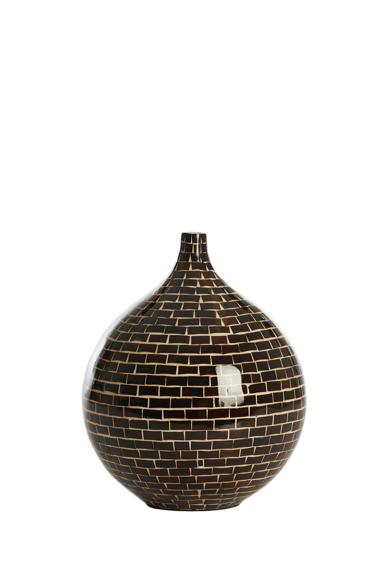 VASE Elorza Braun Ø22/25 cm - Braun, Holz (25cm) - Light & Living