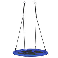 NESTSCHAUKEL Dunkelblau rund 90 cm - Multicolor, Kunststoff/Metall (90/153/90cm) - Relaxdays