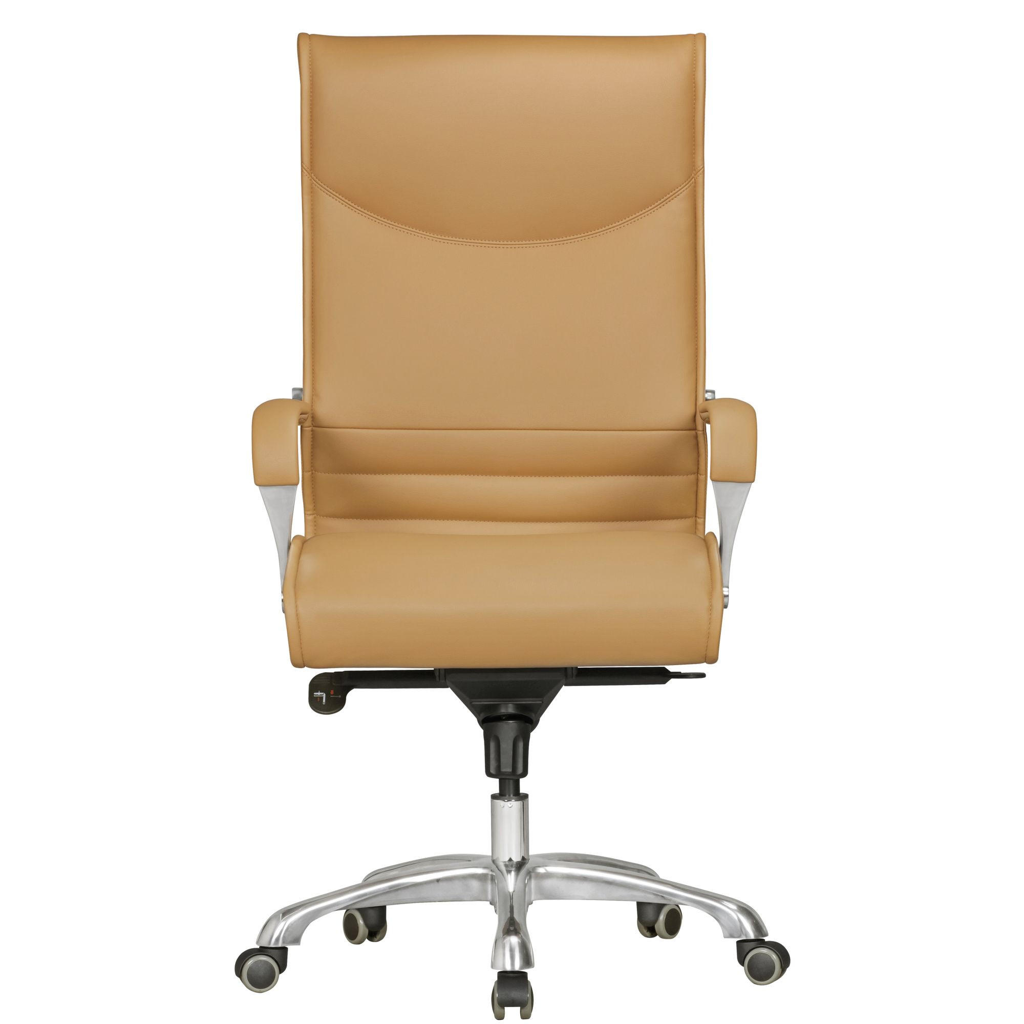 CHEFSESSEL XXL Kunstleder ergonomisch höhenverstellbar bis 150 kg VENGA, Braun 61x60x126 cm - Beige/Silberfarben, Kunststoff/Textil (61/126/60cm) - KADIMA DESIGN