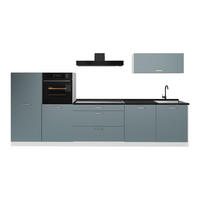 KUCHYNKA R-Line, Modrošedá/biely, 340 cm antrasiitti työtaso - biela/modrosivá, kompozitné drevo (340/143/60cm) - Vicco