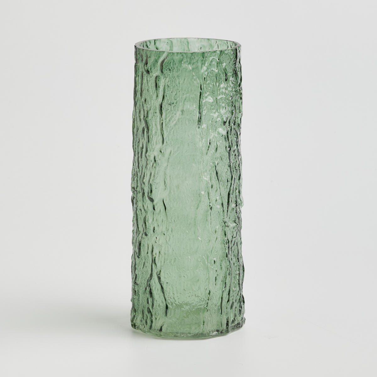 VASE Texturios - Dunkelgrün, Glas (29cm) - home&you