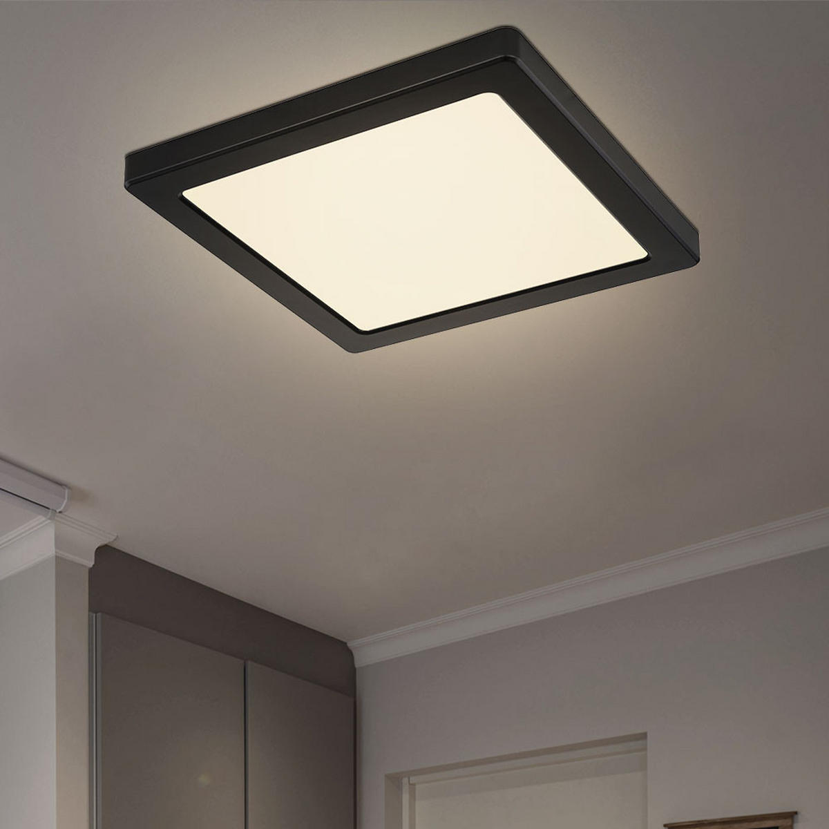 LED DECKENLEUCHTE Lasse Kunststoff Schwarz - Schwarz, Kunststoff (21.7/21.7/1.7cm)