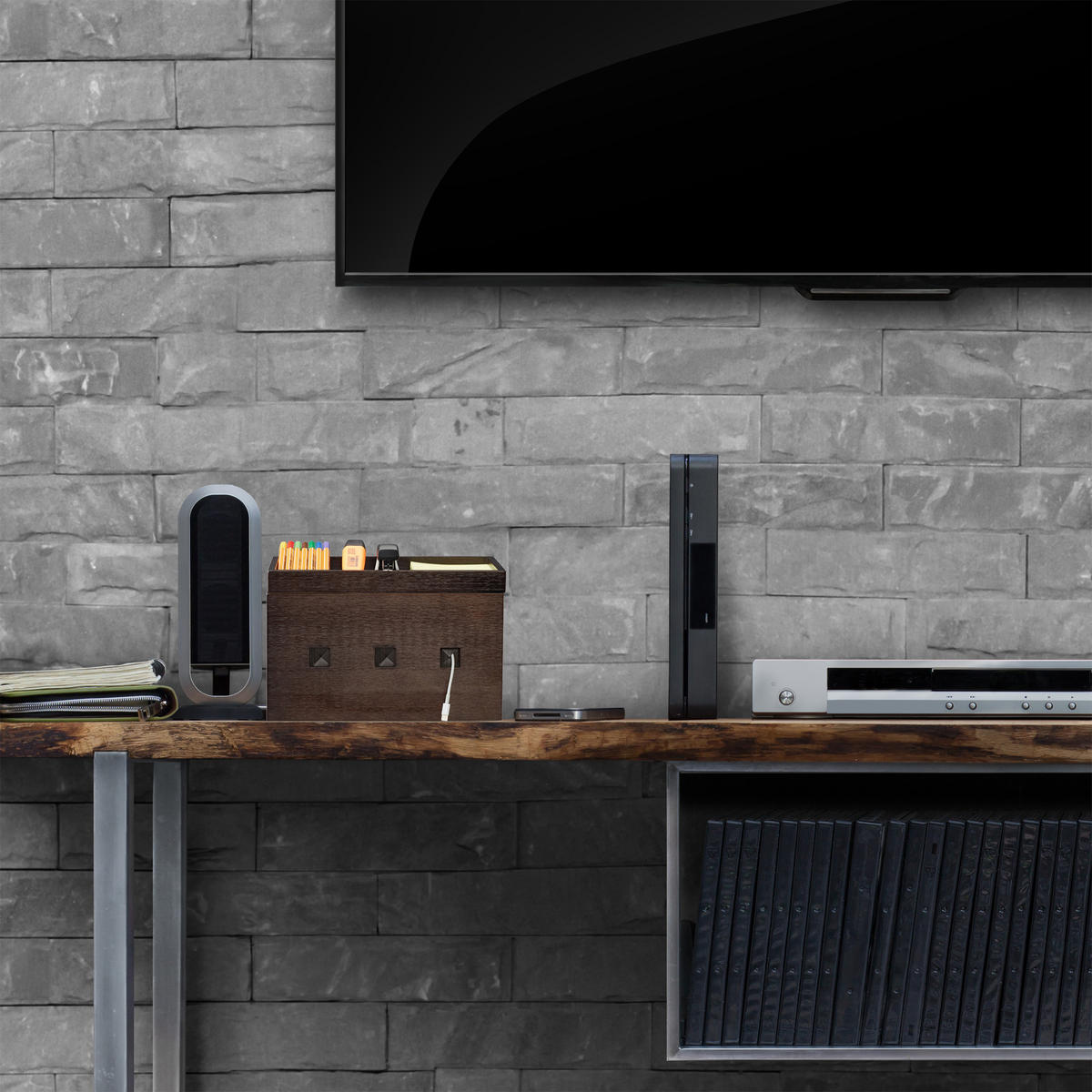 KABELBOX - Dunkelbraun, Holz (14/25.5/16.5cm) - Relaxdays