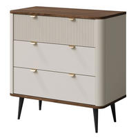 KOMMODE Marly Kaschmir / Walnuss 90 / 40 / 82cm - Kaschmir/Beige, Holz/Holzwerkstoff (90/82/40cm) - Feldmann-Wohnen