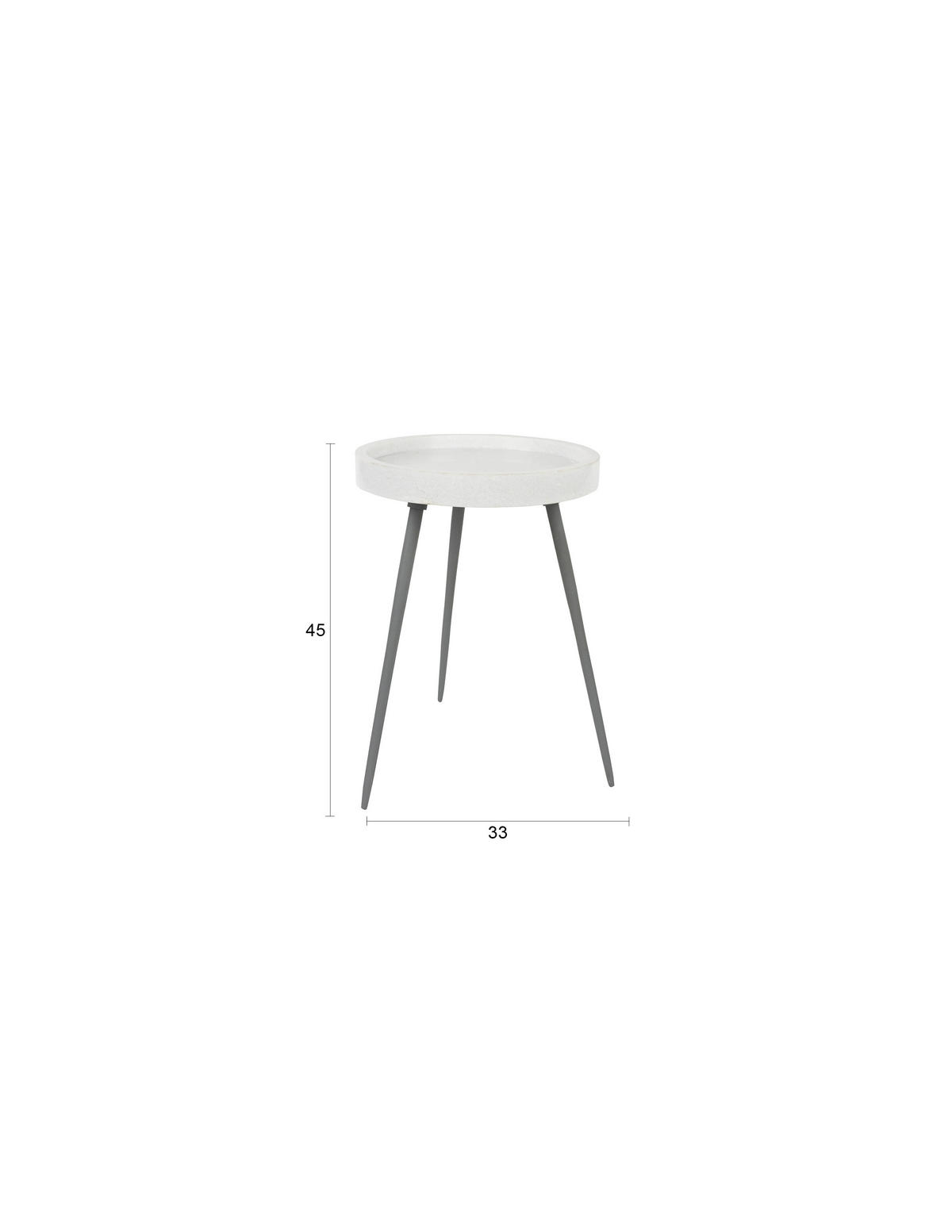 BEISTELLTISCH Novel - Weiß - 33/33/45 cm - Weiß, Stein (33/33/45cm)