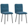 ESSZIMMERSTÜHLE 2 Stk. Blau Samt 45*54*83cm - Blau, Metall (45/83/54cm) - ZMH
