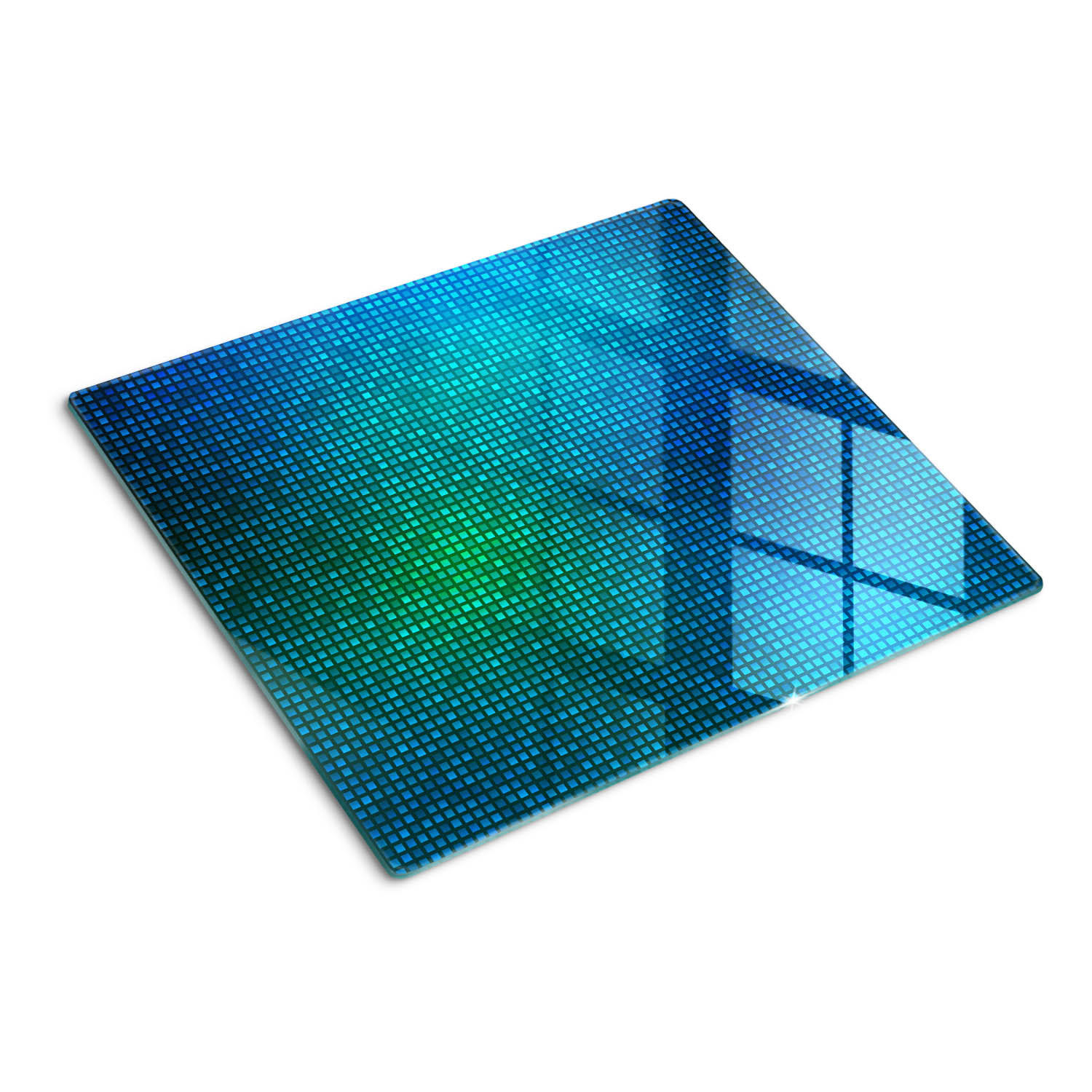 GLASPLATTE 60x52 cm Abstrakt - Blau, Glas (60/0.4/52cm) - TULUP