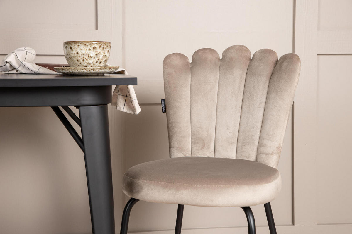 STUHL 2er-Set velours beige - Beige, Holzwerkstoff (44/82/42cm) - ebuy24