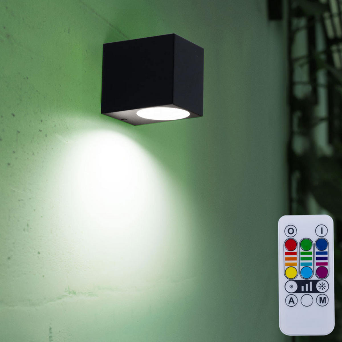RGB LED AUSSEN-WANDLEUCHTE Grau 3er Set - Grau, Metall (6.8/9.2/8cm)