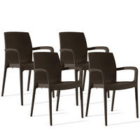 GARTENSTUHL RANTU 4-tlg, Braun - Braun, Kunststoff (60/84/55cm) - KONSIMO®