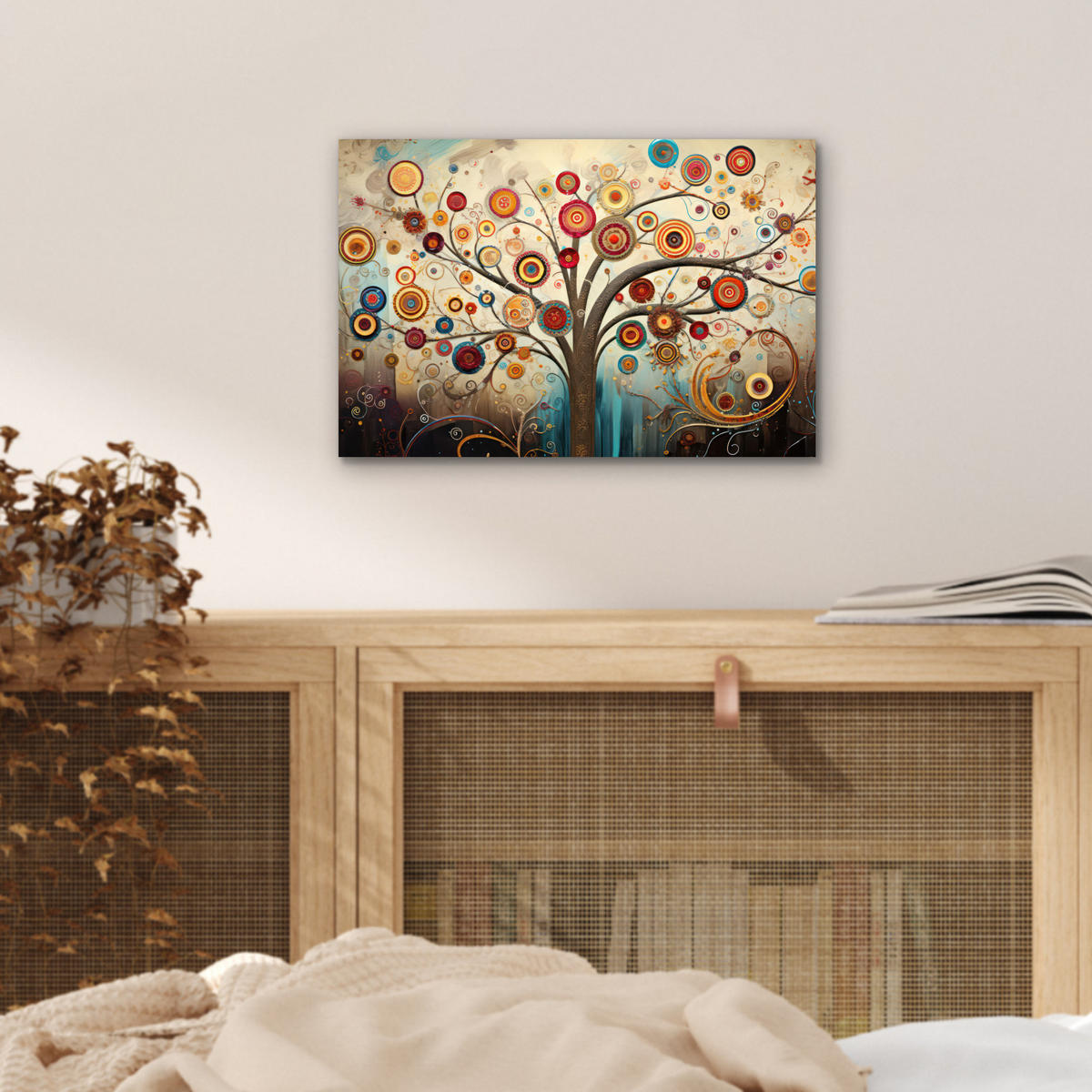 KOVOVÝ OBRAZ Strom - Strom života - Farba 30x20 cm - hnedá, kov (30/20cm) - MuchoWow