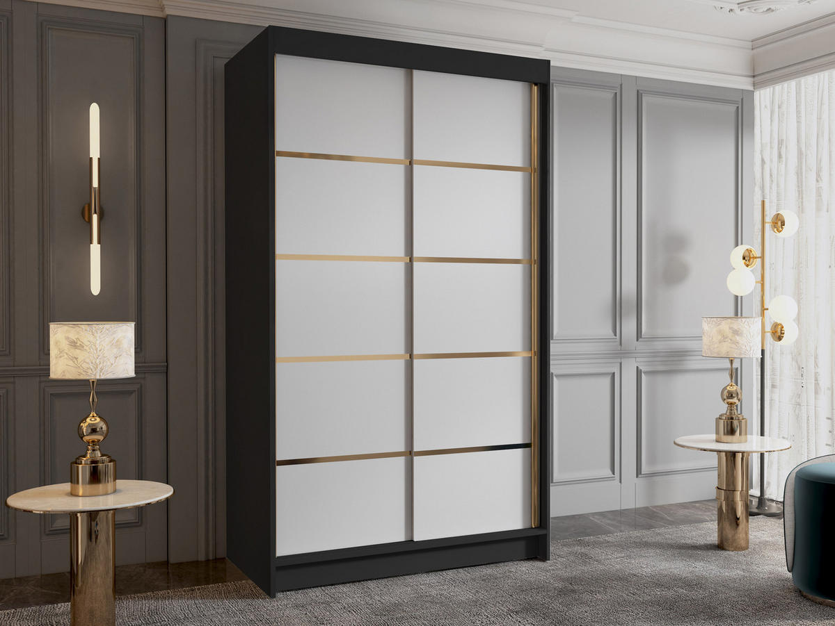 SCHIEBETÜRENSCHRANK Vigo IV - Goldfarben, Holzwerkstoff/Metall (100/200/58cm) - MIRJAN24