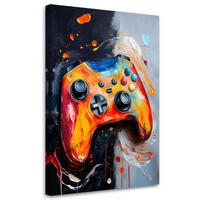 WANDBILD gaming controller konsole - Multicolor, Textil (40/60cm) - Feeby