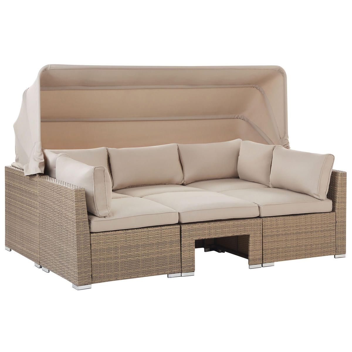 LOUNGE SET 5-Sitzer beige modular Coccolia - Beige, Kunststoff - Beliani