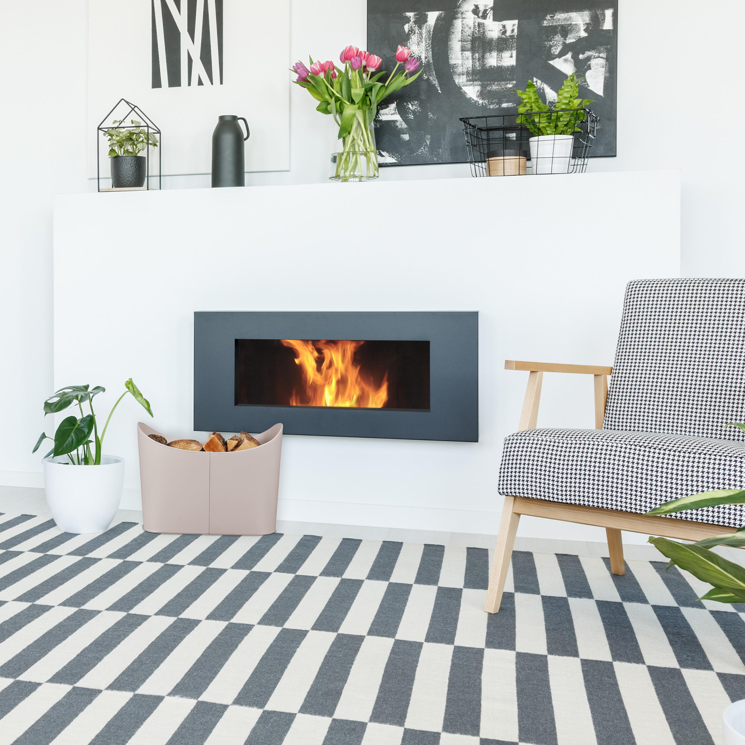 HOLZKORB - Grau, Wellpappe/Kunststoff (53.5/36/41cm) - Relaxdays