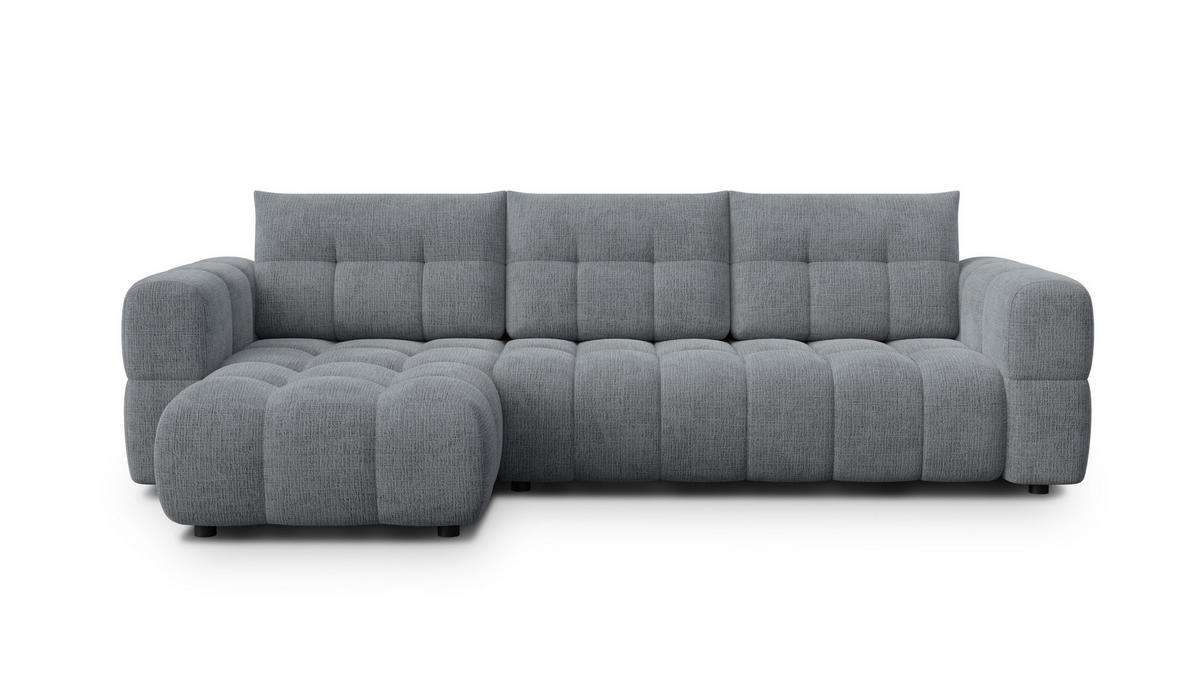 ECKSOFA CLOUDI 4-Sitzer links, dunkelgrau - Dunkelgrau/Schwarz, Holz/Textil (294/160cm) - Courtois Laville