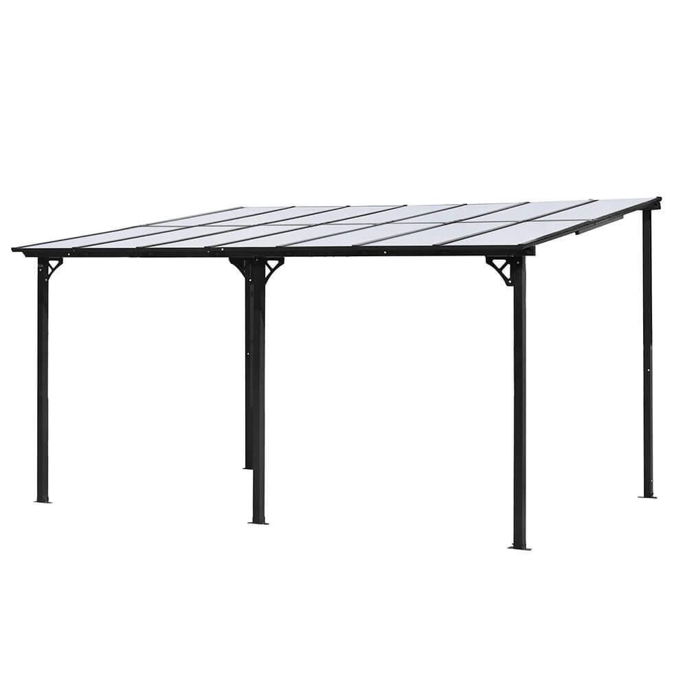 TERRASSENÜBERDACHUNG ECO - Anthrazit, 300 x 420 cm - Anthrazit, Glas/Metall (420/300cm) - Home Deluxe