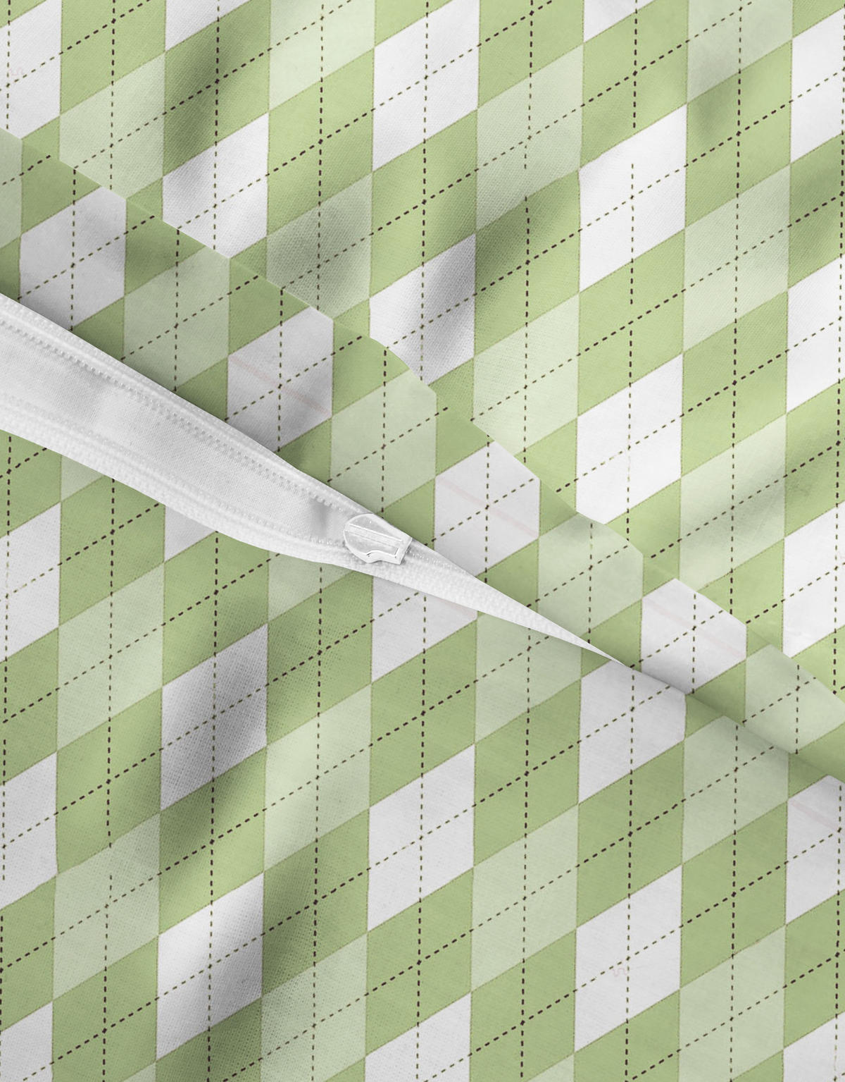 BETTWÄSCHE-GARNITUR Premium Linon Pferde pistaziengrün, 135x200 cm + 80x80 cm - Hellgrün, Textil (135/200cm) - biberna