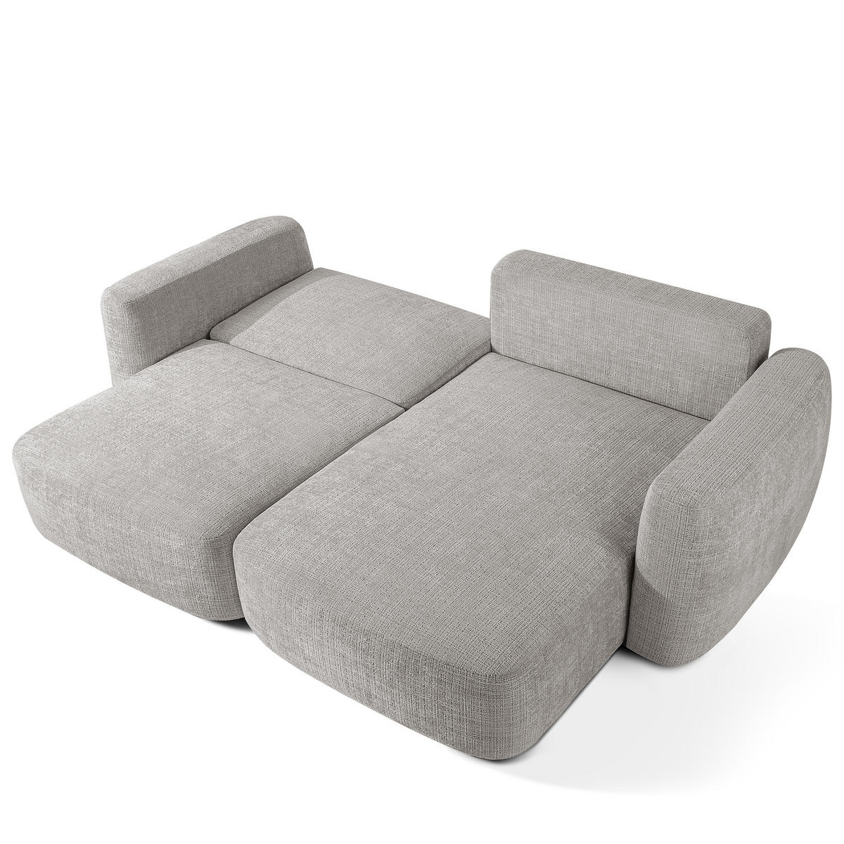 SITZGARNITUR ELOSA - Hellgrau, Holz/Textil (245/85/165cm) - KONSIMO®