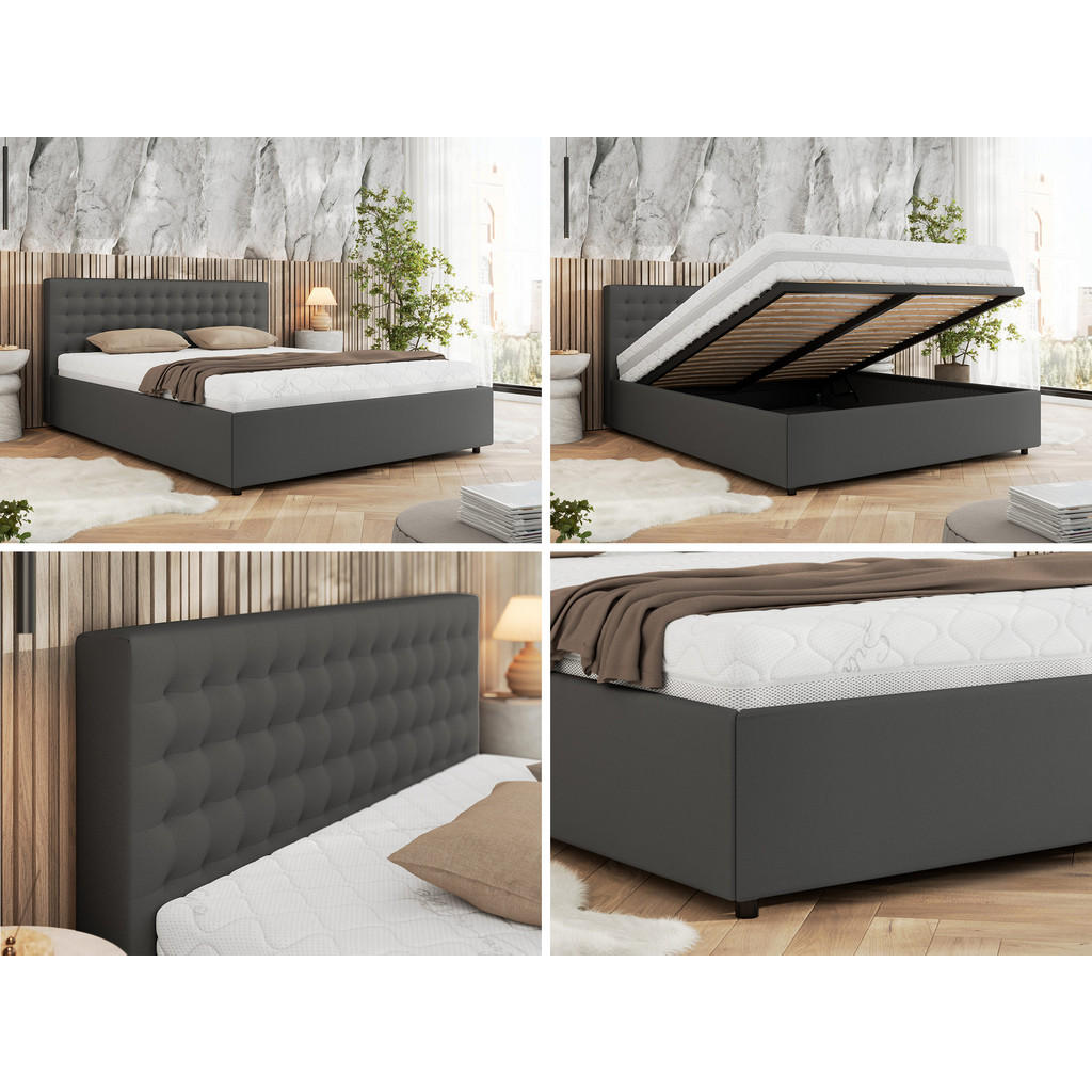 Thumbnail - MKS Polsterbett, Grau, Textil, H3, 7-Zonen, Rechteckig, 200x200 cm, Oeko-Tex®, Schlafzimmer, Betten, Polsterbetten