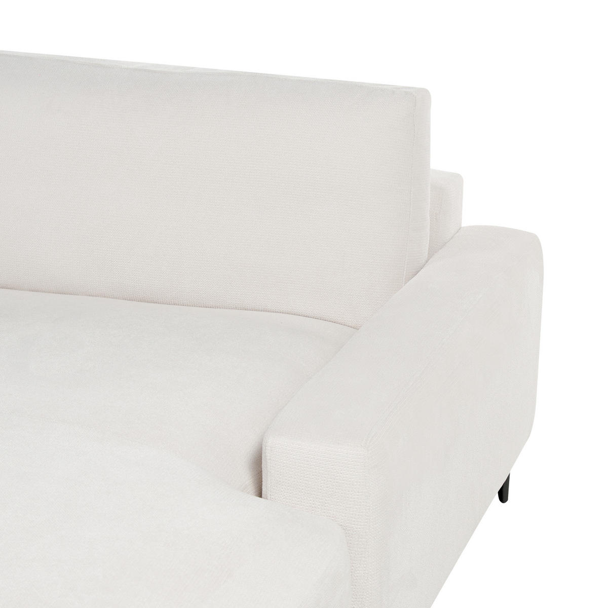 3-SITZER-ECKSOFA cremeweiß rechtsseitig Maloy - Schwarz/Weiß, Textil (272/189cm) - Beliani
