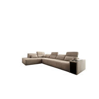 ECKSOFA L-Form Mindy XI Mit Schlaffunktion Und Verstellbarer Rückenlehne Stoff Verita KaltesBeige Links - Creme, Holz/Textil (230/350cm) - Kaiser Möbel