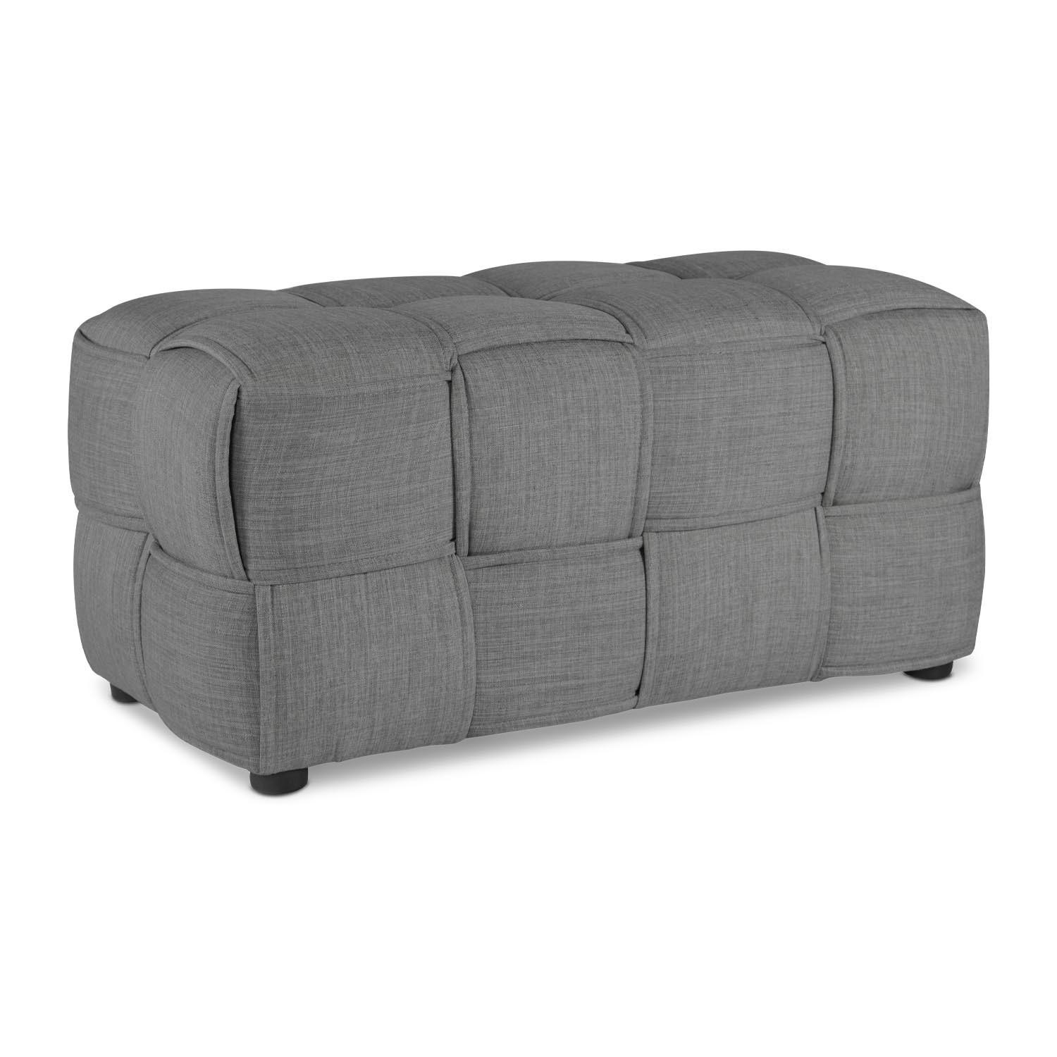 HOCKER in Polyester 86/40/43 cm in Grau - Grau, Textil (86/40/43cm) - Homestyle4u