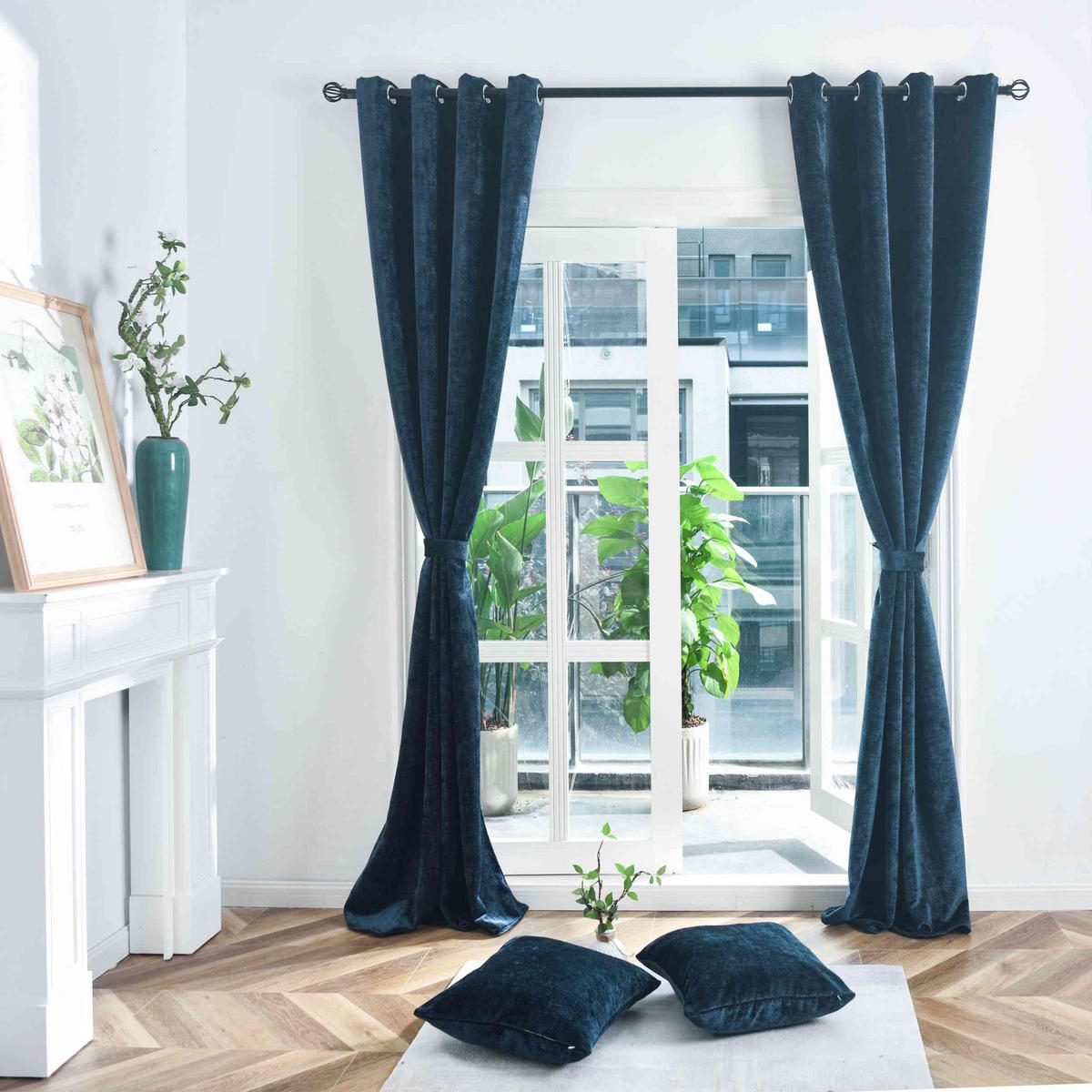 VORHANG 2ER SET »Nürnberg« HxB 245x135 cm Blau - Blau, Textil (135/245cm) - Gardinenbox