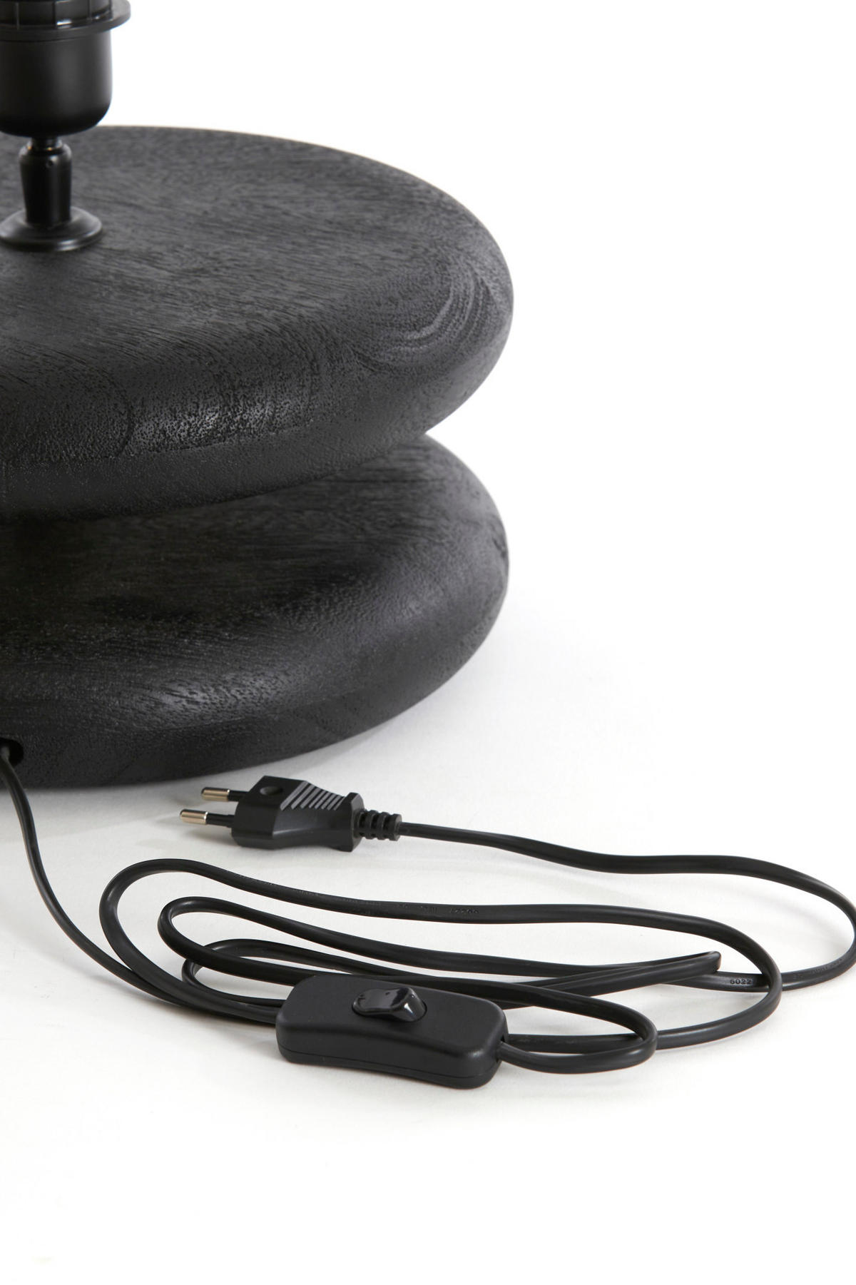 LAMPENFUSS Eboli Schwarz Ø25/9 cm - Schwarz, Holz (25/25/9cm) - Light & Living