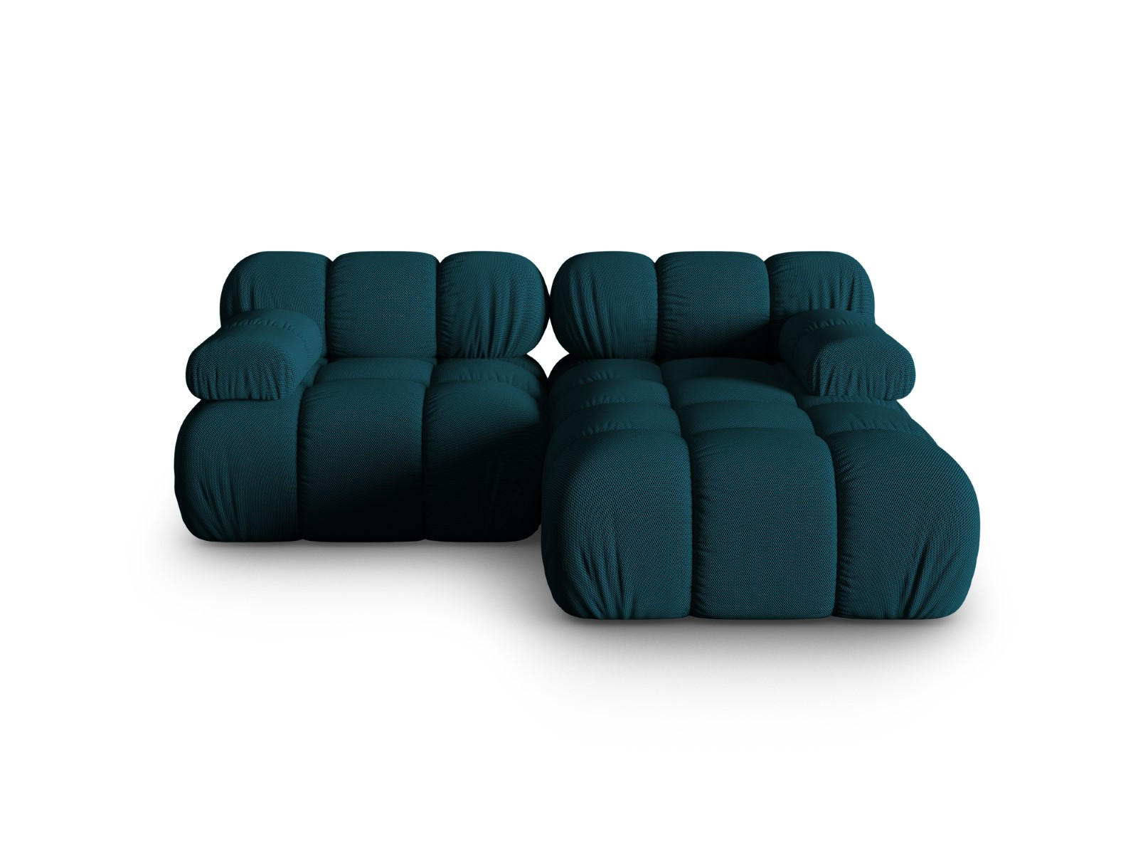 ECKSOFA modular rechts Bellis aus 3D-Stoff marineblau 3 Sitzplätze - Blau, Textil (155/188cm) - Micadoni