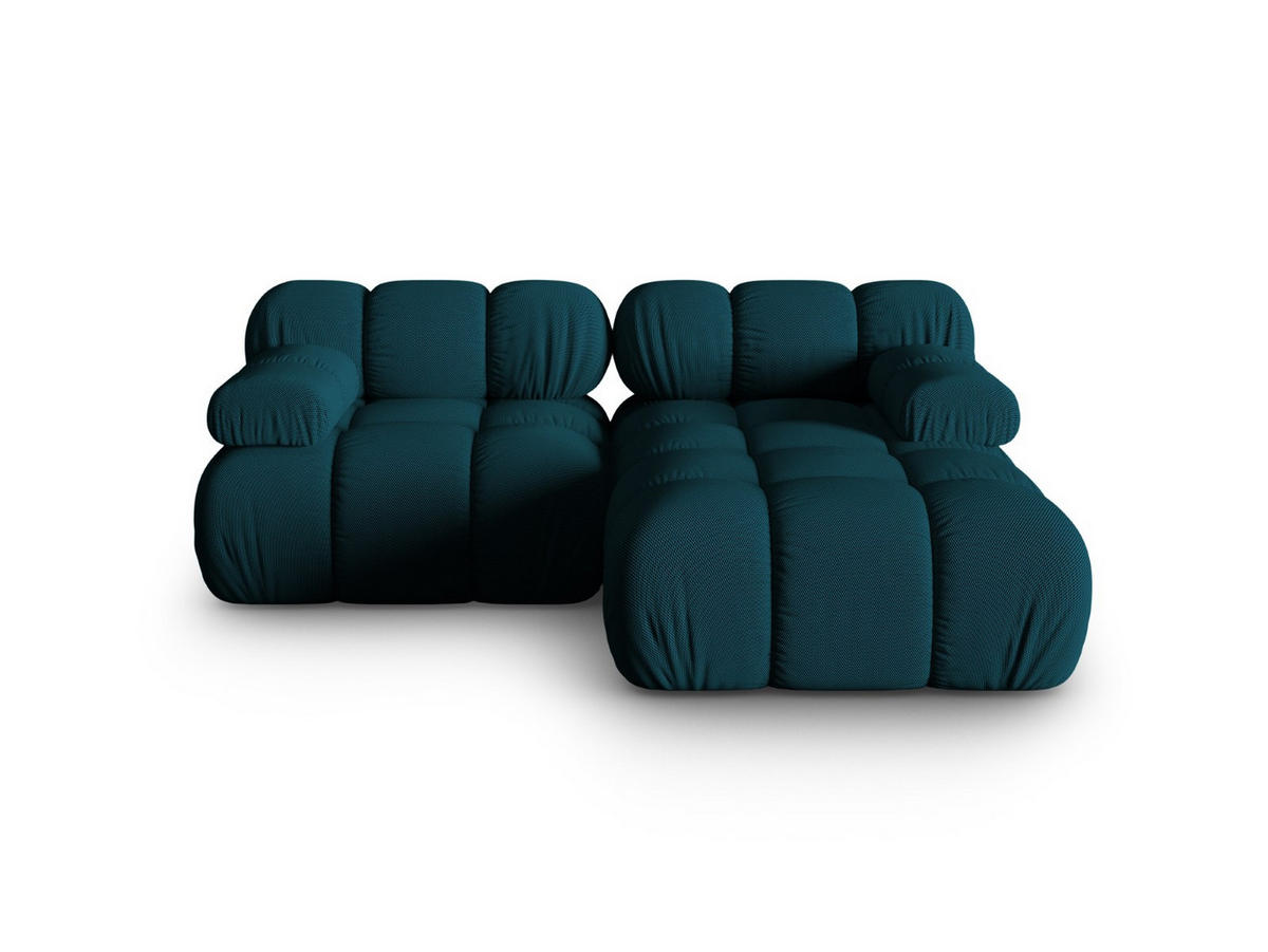 ECKSOFA modular rechts Bellis aus 3D-Stoff marineblau 3 Sitzplätze - Blau, Textil (155/188cm) - Micadoni