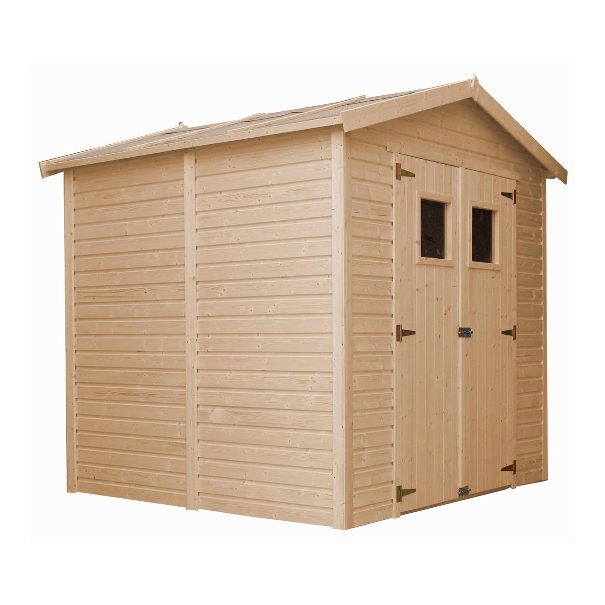 HOLZ GARTENSCHUPPEN MIT IMPRÄGNIERTEM BODEN - H228x222x233 cm/4,2 m² - M351+M351G - Beige, Holz (233/234/199cm) - Timbela