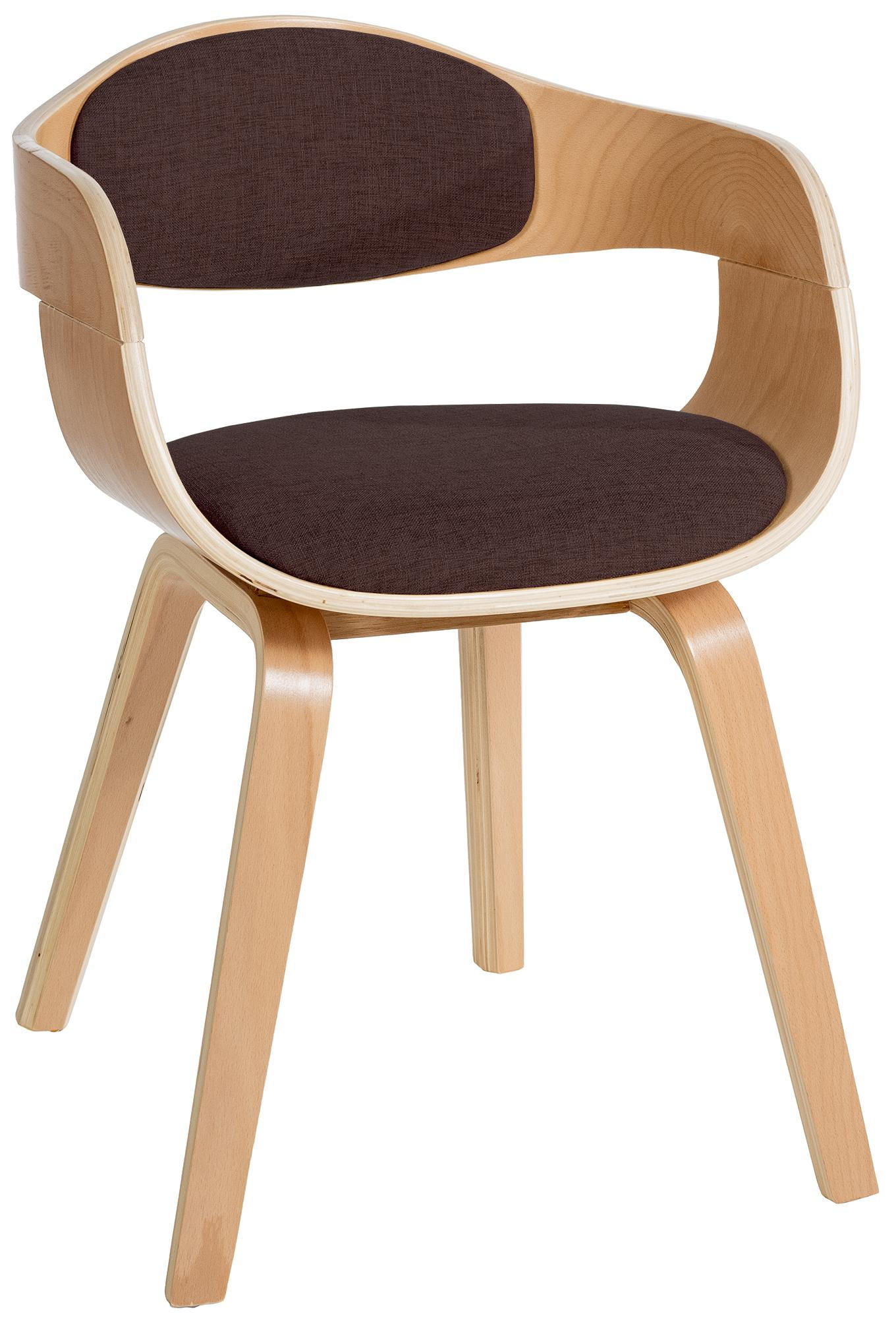 ARMLEHNENSTUHL Stoff Natura/Braun - Eukalyptusholzfarben/Braun, Holz/Textil (49/73/46cm) - CLP