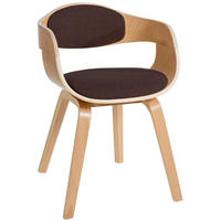 ARMLEHNENSTUHL Stoff Natura/Braun - Eukalyptusholzfarben/Braun, Holz/Textil (49/73/46cm) - CLP