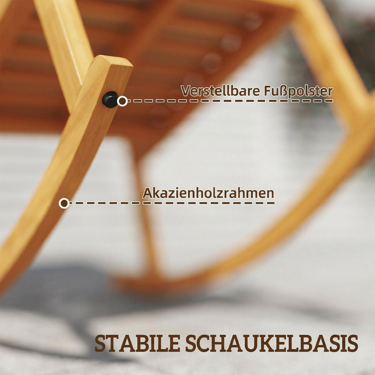 SCHAUKELSTUHL DE-07060 hohe Rückenlehne, inkl. Kissen, Beige - Beige, Holz (60/107/89cm) - ComfortXL