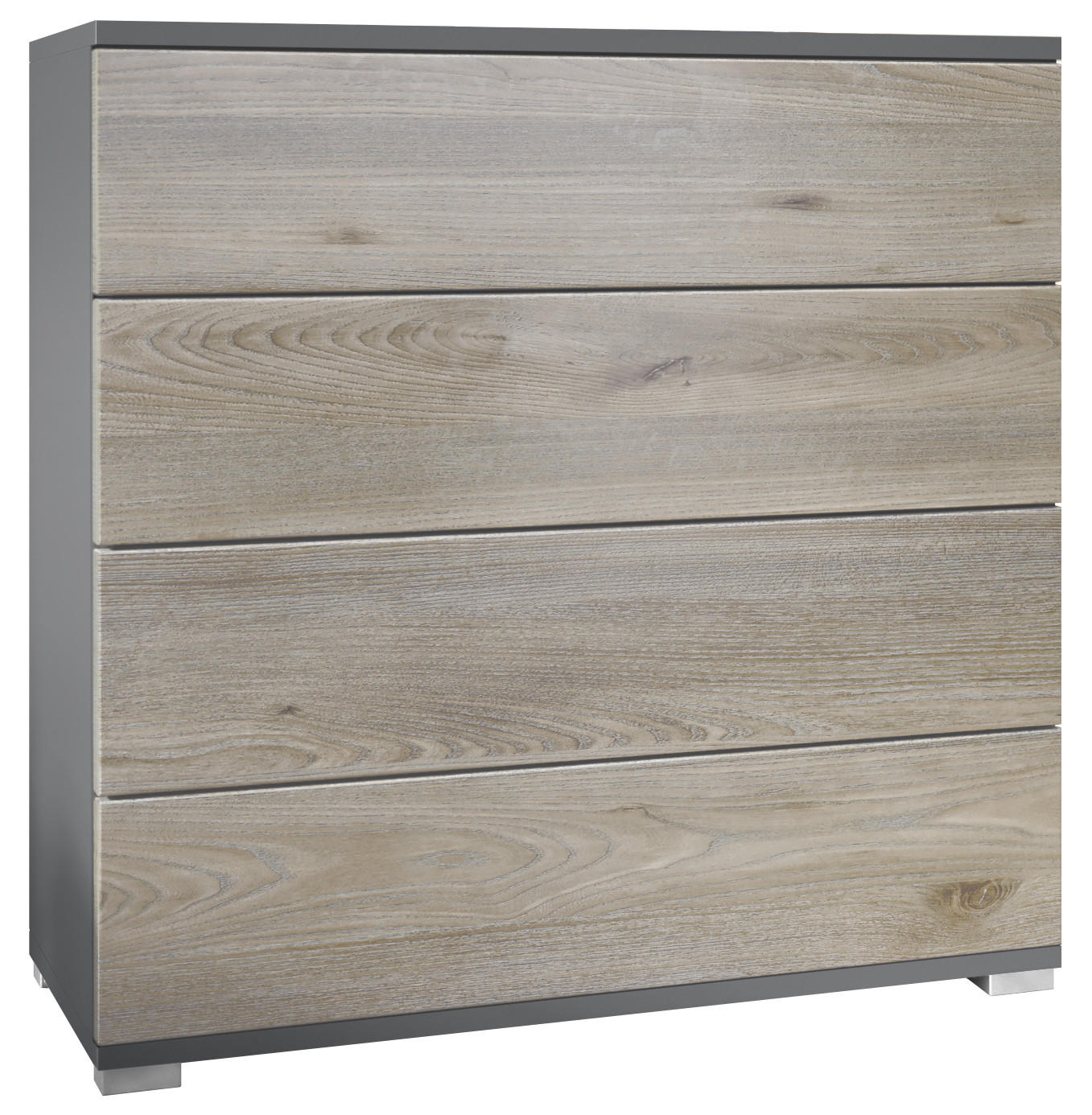 KOMMODE Pavos Eiche Nordic - Silbereichenfarben, Holzwerkstoff (76/76/35cm) - Vladon