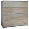 KOMMODE Pavos Eiche Nordic - Silbereichenfarben, Holzwerkstoff (76/76/35cm) - Vladon