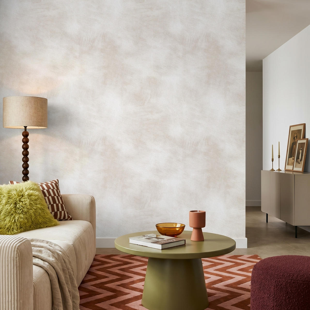 TAPETE - Dezent - Textur - Beige - 220x200 cm - Creme, Papier (220/200cm) - OnlyWow