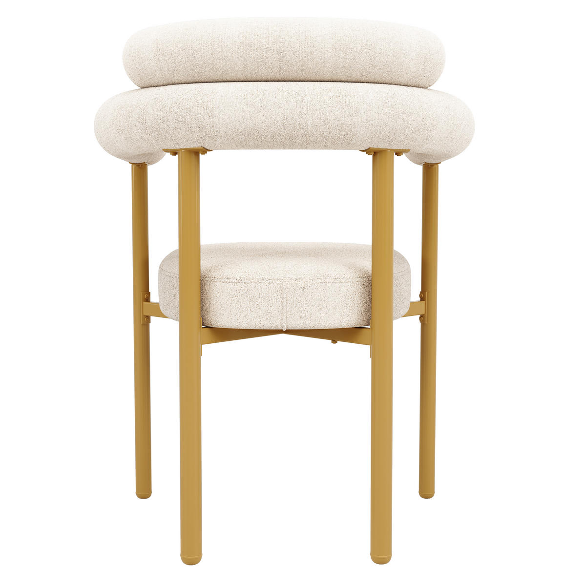 ESSZIMMERSTUHL 2-Tlg Beige Wildleder, Ringsitz, Gold Beine - Multicolor, Metall (70/84/62cm) - FLIEKS