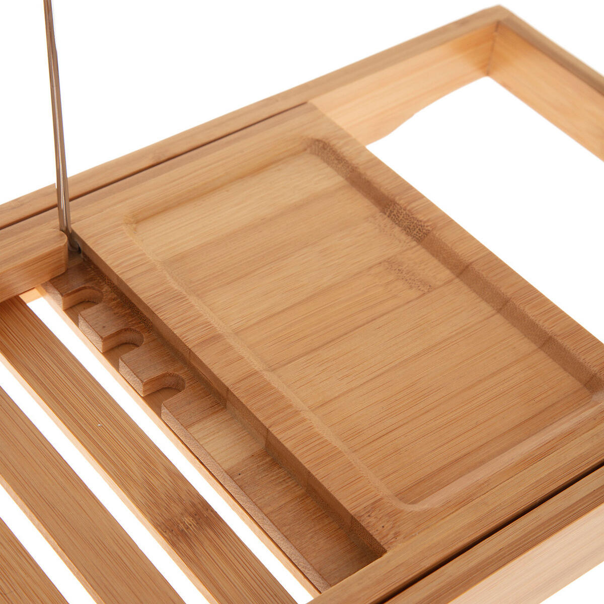 BADEWANNENABLAGE Ausziehbar Natureo, Bambus, Edelstahl, Beige, 70-105 cm - Beige, Holz (22/4/105cm) - 5five Simply Smart