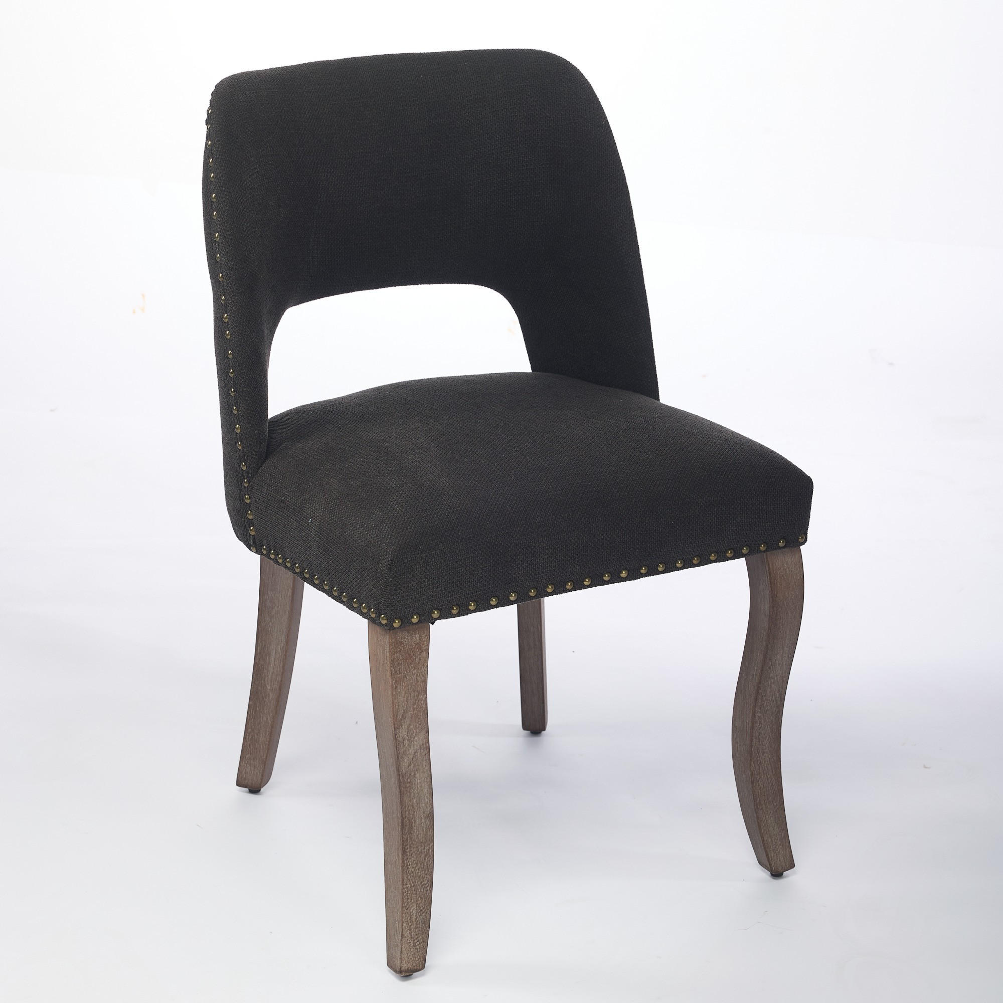 STUHL-SET DE-36340 2 Stück mit durchbrochener Rückenlehne Schwarz - Schwarz, Holz (51/82.5/58cm) - ComfortXL