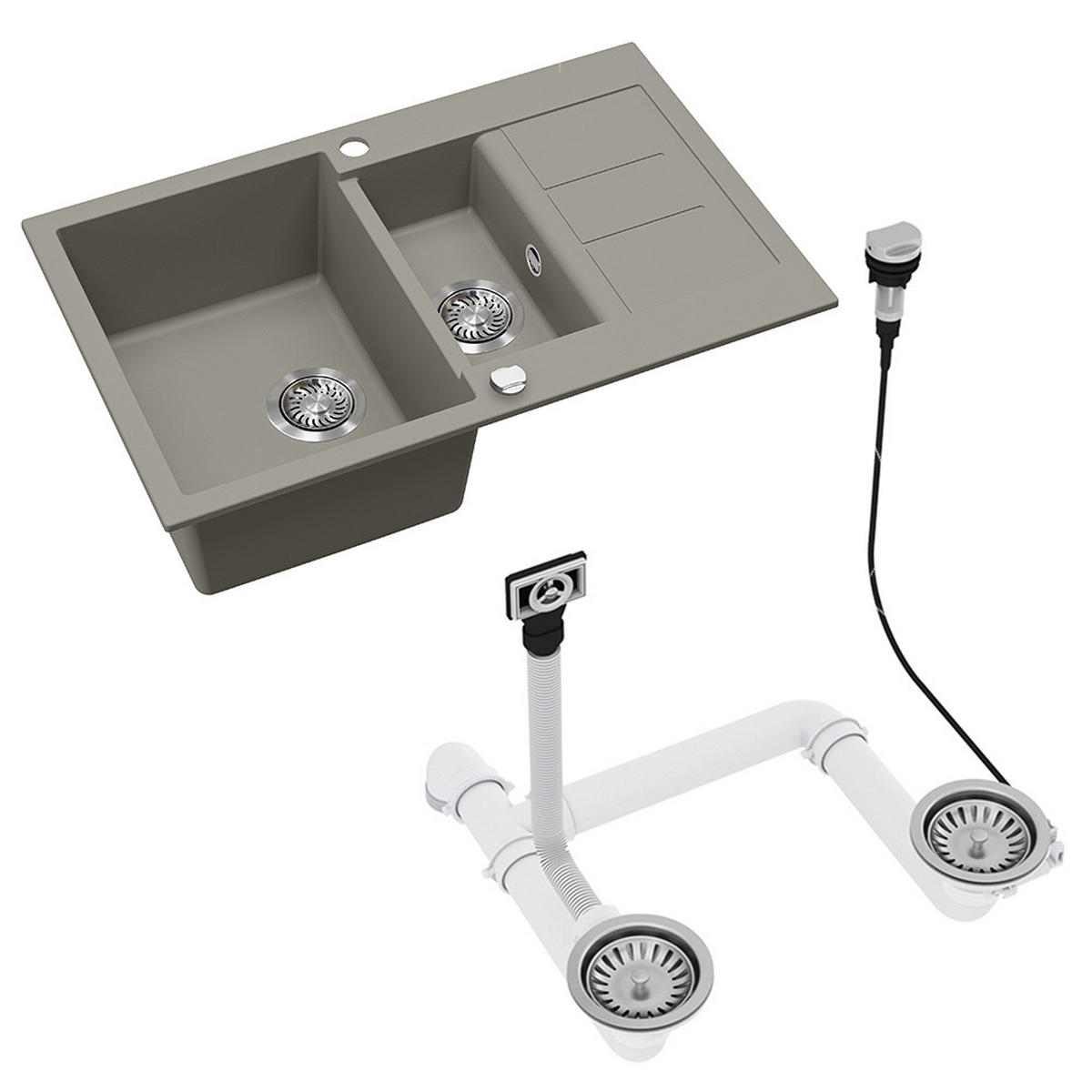 UMYVADLO Seattle Beton - šedá, keramika (80/20/50cm) - Bergstroem