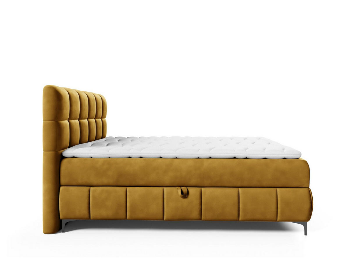 BOXBETT Sophie In Salvador - Honig, Holzwerkstoff/Textil (160/200cm) - Fun Möbel