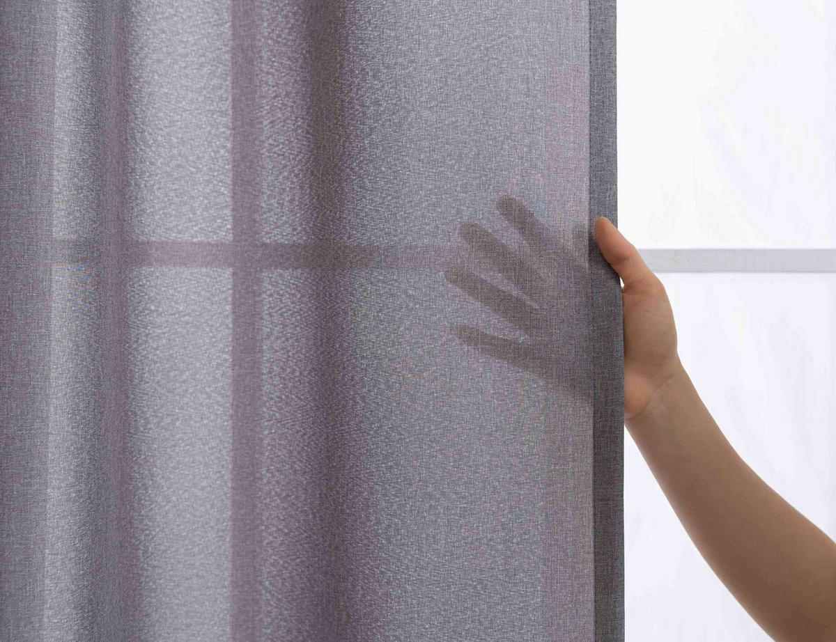 GARDINE Wellenvorhang Wien 245x145 cm Grau - Grau, Textil (145/245cm) - Gardinenbox