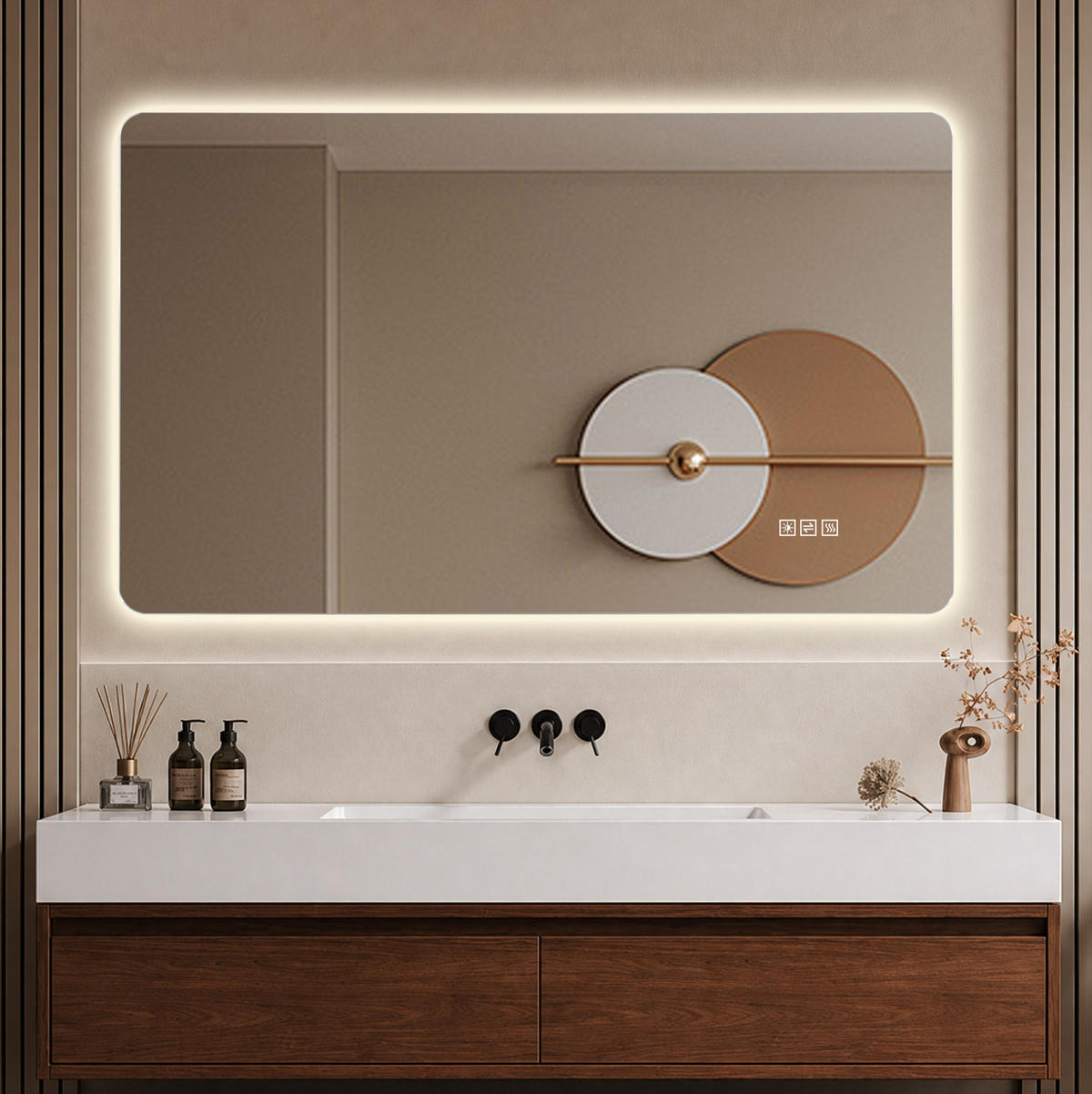 WANDSPIEGEL 60/2,9/100 cm silber aus Glas und Metall mit Anti-Beschlag - Silberfarben, Glas (60/2.9/100cm) - OKWISH